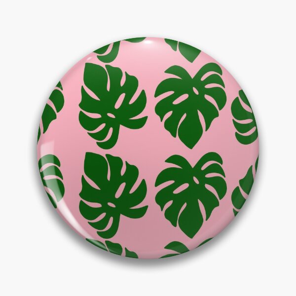 Item preview, Pink & Green Tropical Monstera Leaf Pattern designed and sold by WildeandCo.