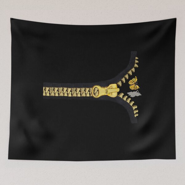 Item preview, Black with gold zipper and butterfly flying out designed and sold by Artonmytee.