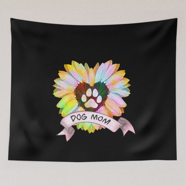 Item preview, Raimbow Dog mom, paw, watercolor heart sunflower,  mask, cool, cute, funny designed and sold by Collagedream.