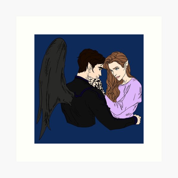 Feyre and Rhysand embracing - ACOTAR series Art Print
