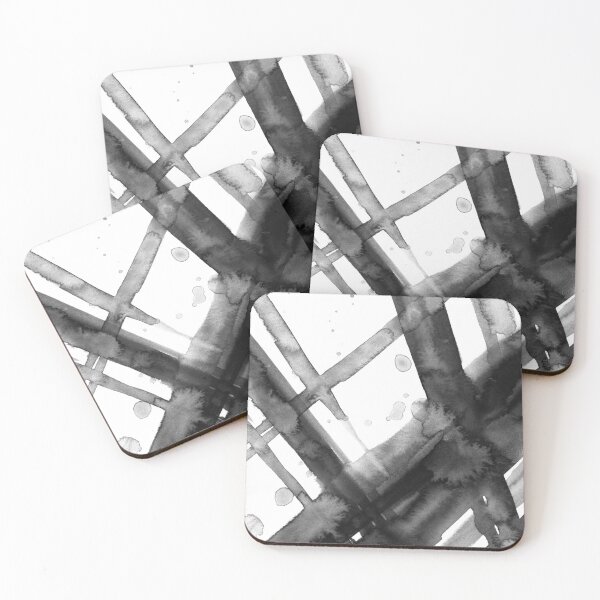 Item preview, Black & White Brush Strokes - Abstract Watercolor Painting no.1 designed and sold by lanakat.