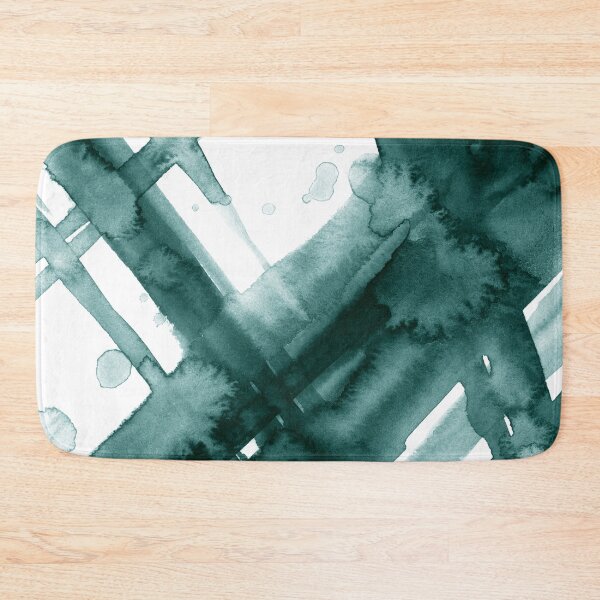Item preview, Emerald Green Brush Strokes - Abstract Watercolor Painting no.1 designed and sold by lanakat.