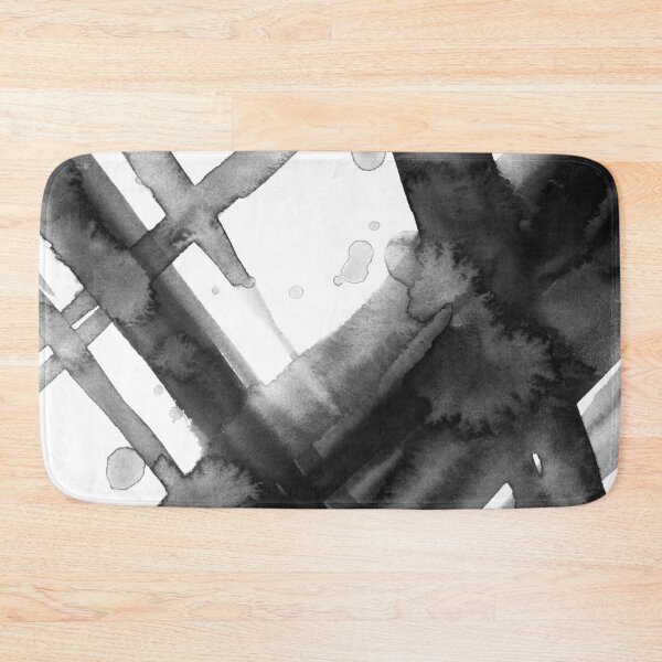 Item preview, Black & White Brush Strokes - Abstract Watercolor Painting no.1 designed and sold by lanakat.