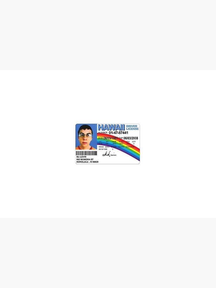 Superbad Mclovin Id Card Mask By Drmemes Redbubble 0686