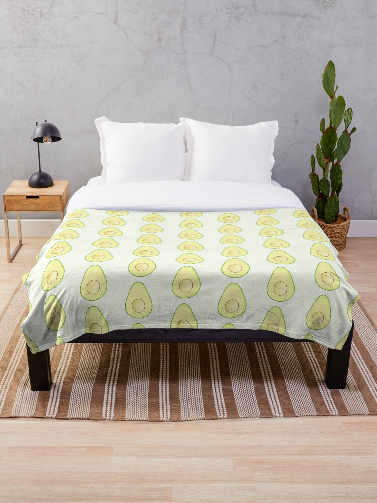 Thumbnail 1 of 6, Throw Blanket, Avocado designed and sold by DrawingBasic.