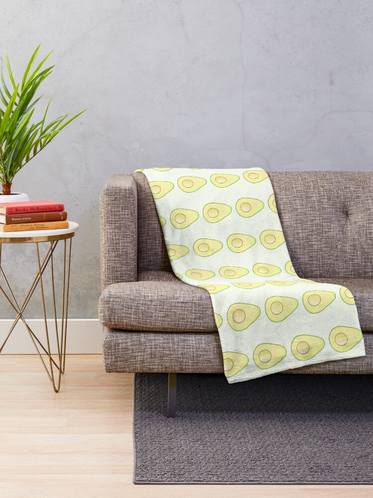 Thumbnail 2 of 6, Throw Blanket, Avocado designed and sold by DrawingBasic.