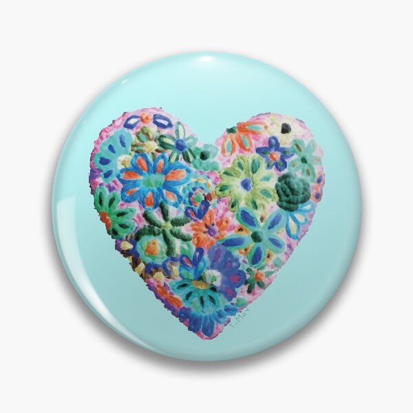 Item preview, Heart EMBROIDERY Turquoise corazón hand made mexican design designed and sold by T-Mex.