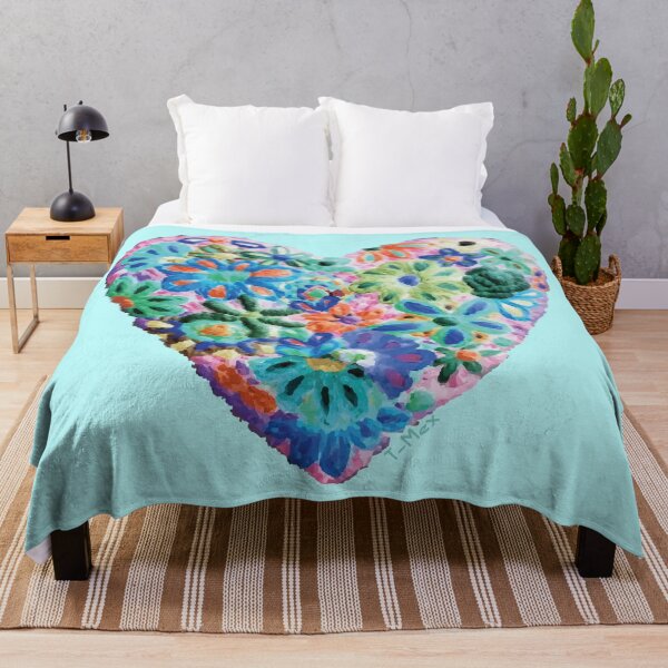 Item preview, Heart EMBROIDERY Turquoise corazón hand made mexican design designed and sold by T-Mex.