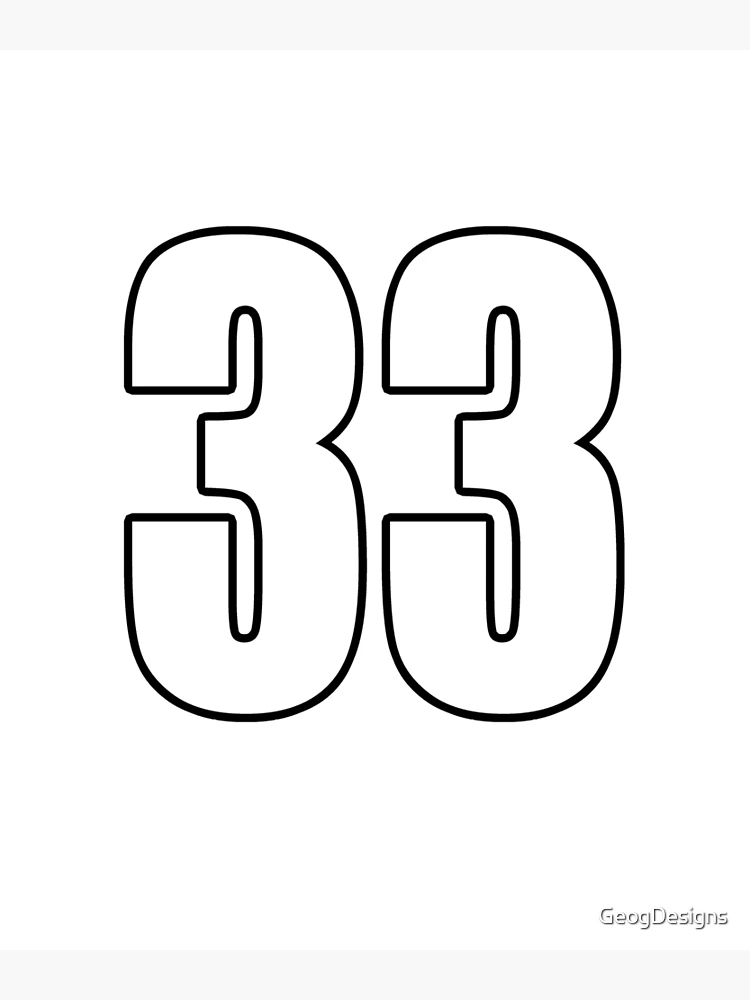 33 number thirty three shirt number soccer sport | Photographic Print