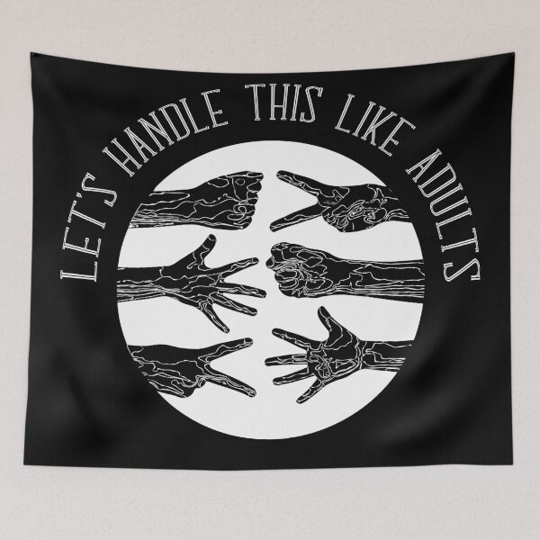 Item preview, Let's Handle This Like Adults - Rock, Paper, Scissors - Typographic Vector designed and sold by WaltTheAdobeGuy.