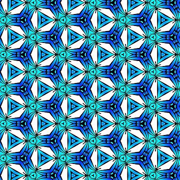 Artwork thumbnail, Blue - Teal Geometric Kaleidoscope by RosieRiggs