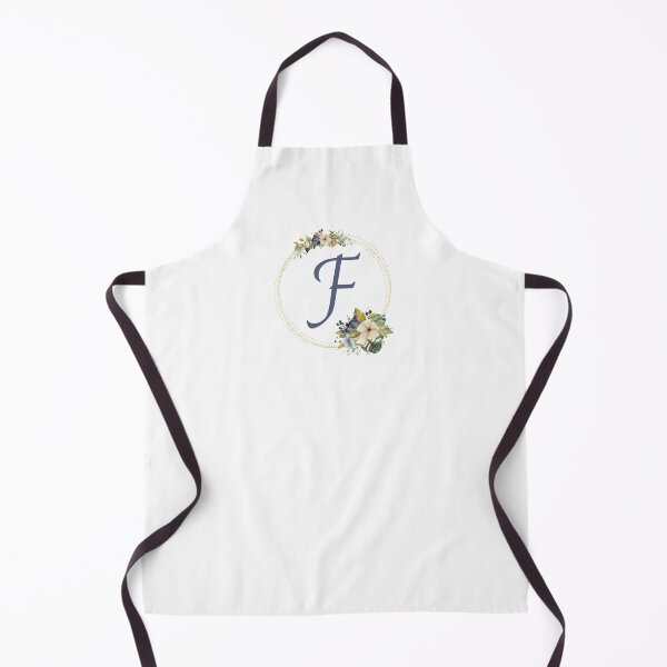 Item preview, Gold Green Blue Floral Wreath Bouquet Initial Letter F designed and sold by TheFamilyVan.