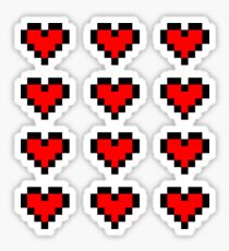 12 Pixel Hearts - Red Sticker