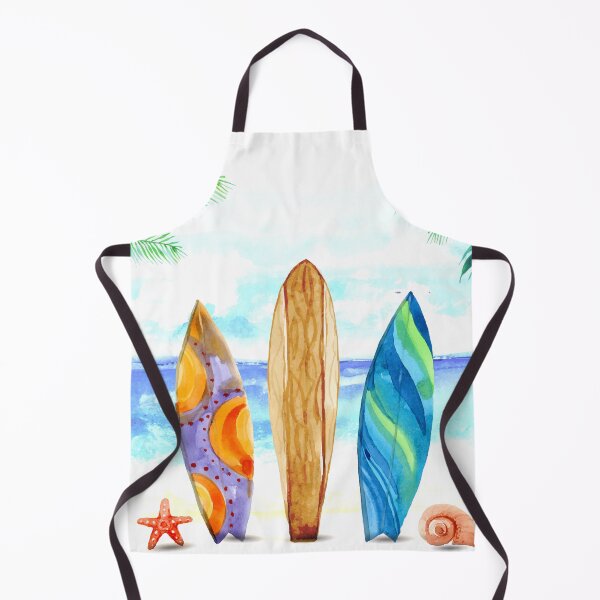 Item preview, Watercolor surfboard scene designed and sold by Makanahele.