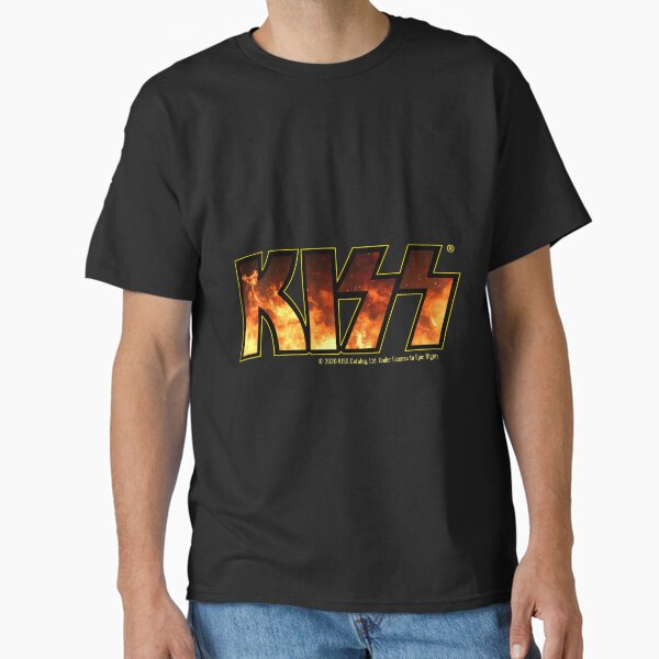 Vista previa del artículo con la obra «KISS (Logotipo de llamas de fuego)», diseñado y vendido por Logic72.