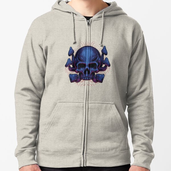 Mushroom skull head Zipped Hoodie