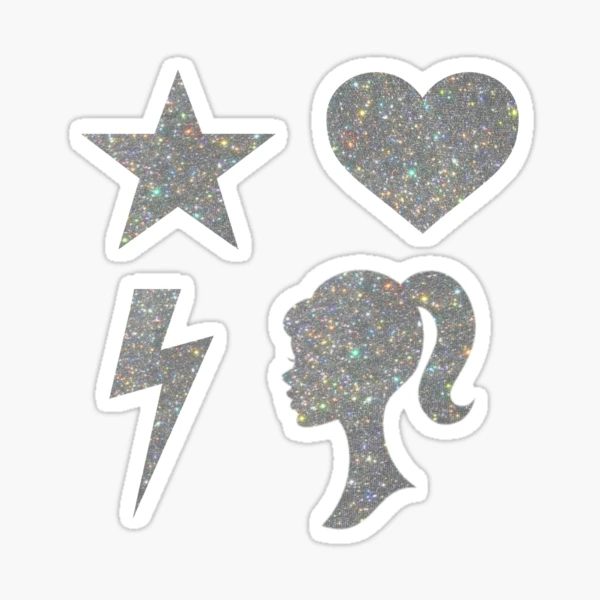 Aesthetic Glitter Shapes Sticker for Sale by frannyrayner