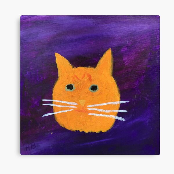 Orange Tabby Cat Face Abstract Canvas Print