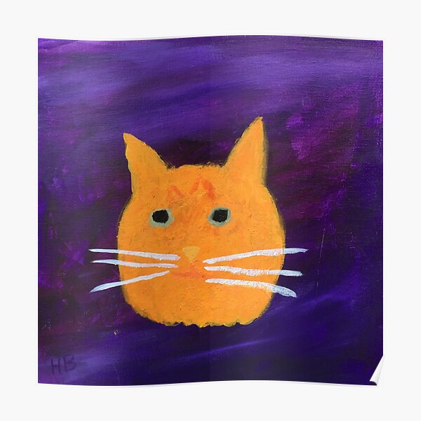 Orange Tabby Cat Face Abstract Poster