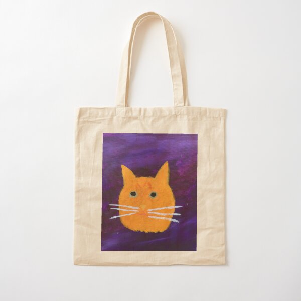 Orange Tabby Cat Face Abstract Cotton Tote Bag