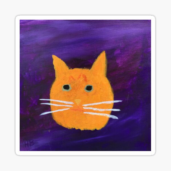 Orange Tabby Cat Face Abstract Sticker