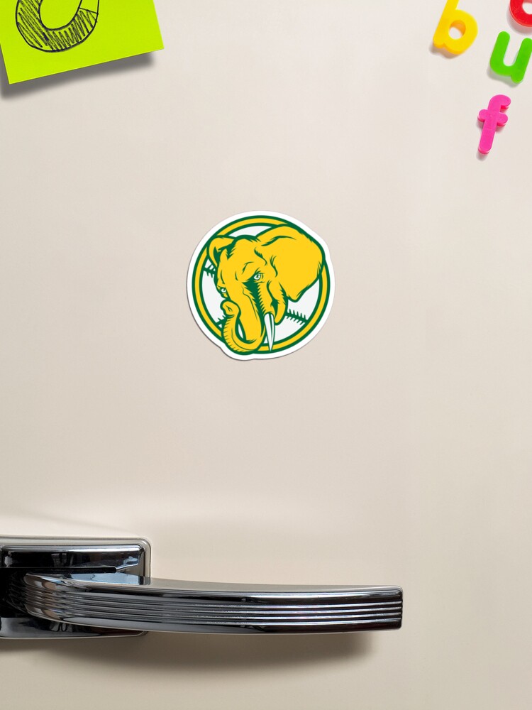 Elephant-Inspired Oakland A's Design Sticker for Sale by OrganicGraphic