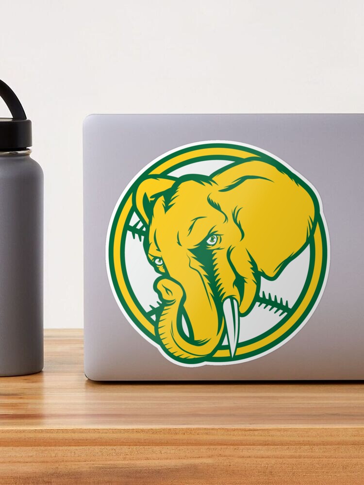 Elephant-Inspired Oakland A's Design Sticker for Sale by OrganicGraphic