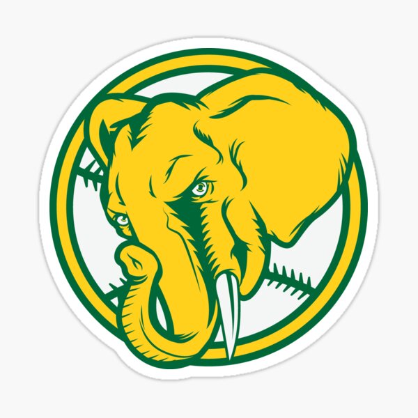 Elephant-Inspired Oakland A's Design Sticker for Sale by OrganicGraphic