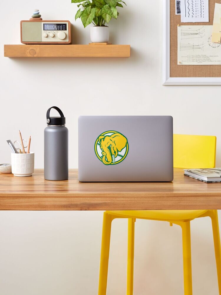 Elephant-Inspired Oakland A's Design Sticker for Sale by OrganicGraphic