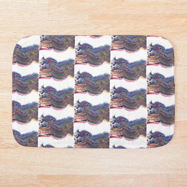 Rainbow finds a jet stream Bath Mat