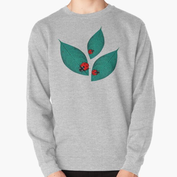 Ladybug On Leaf Pullover Sweatshirt