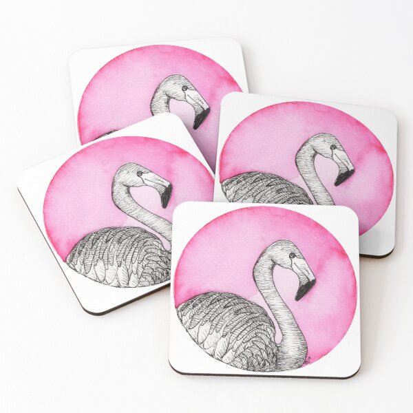Item preview, Inktober 2019: Flamingo designed and sold by Pamela Sommer.