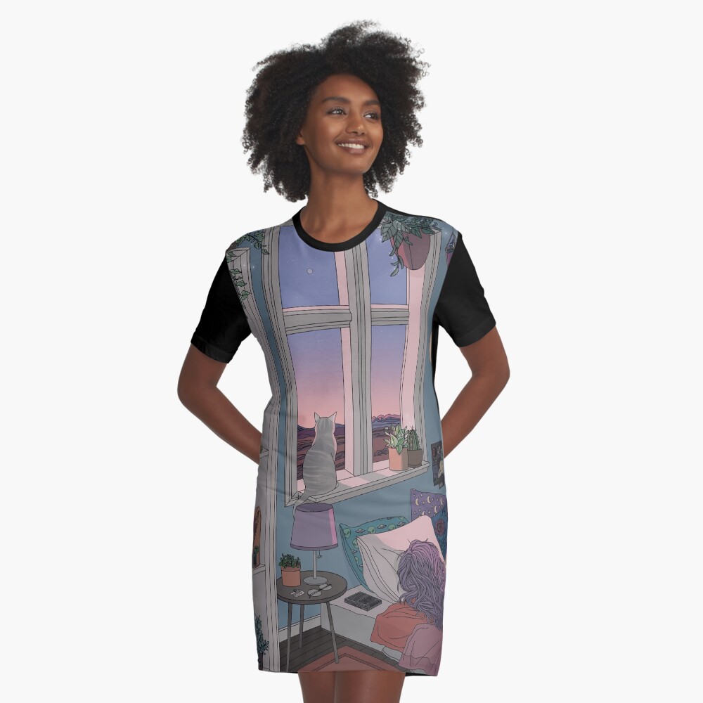Item preview, Graphic T-Shirt Dress designed and sold by kelseydraws.