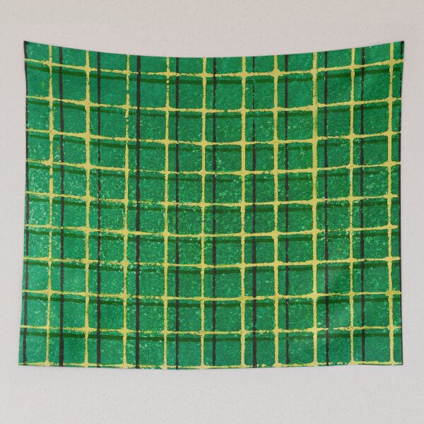Aperçu de l'œuvre Motif textile vintage japonais de grille verte créée et vendue par TamDigitalPrint.