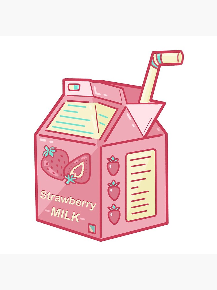 Strawberry Milk Carton Design Greeting Card By Arose Redbubble