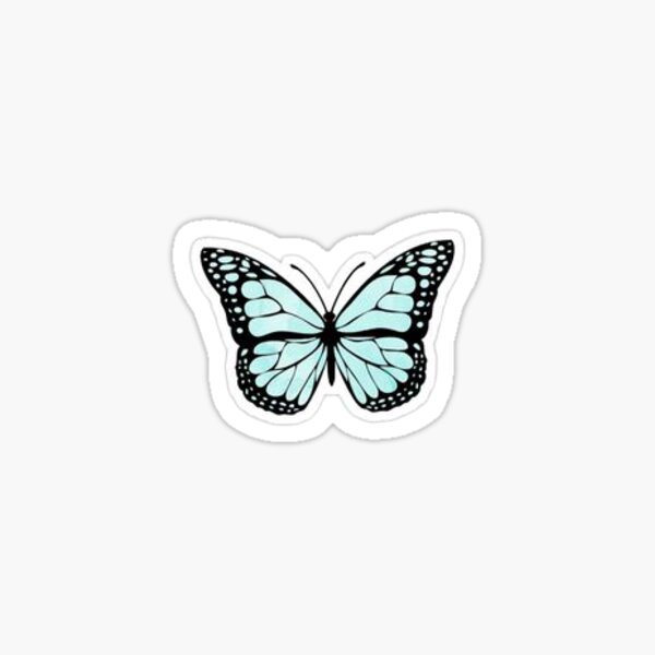 Asthetic Blue Butterfly Sticker