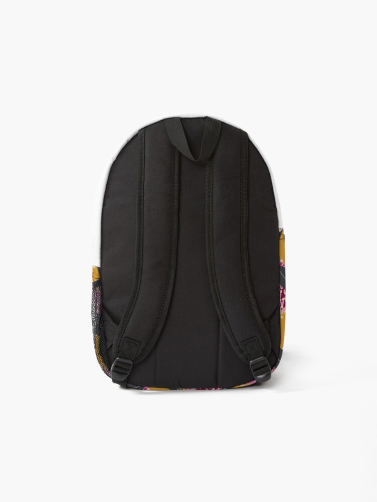Alternate view of Groovy Grevillea on mustard Backpack