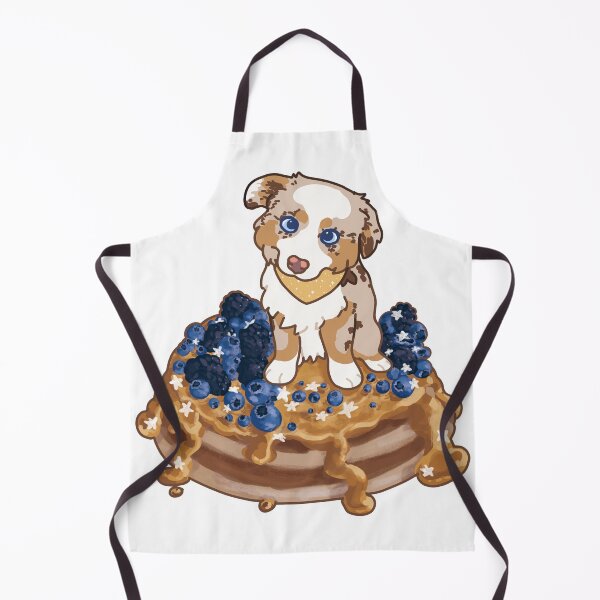 Item preview, Red Merle Australian Shepherd puppy on a blueberry pancake designed and sold by Ivy Fox Illustration.