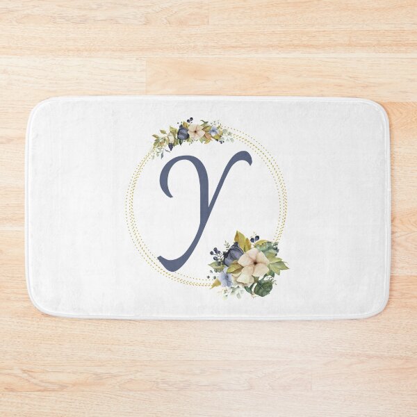 Item preview, Gold Green Blue Floral Wreath Bouquet Initial Letter Y designed and sold by TheFamilyVan.