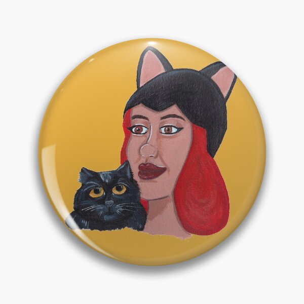 Item preview, Pin de Halloween con gato negro designed and sold by TesiaMarieArt.