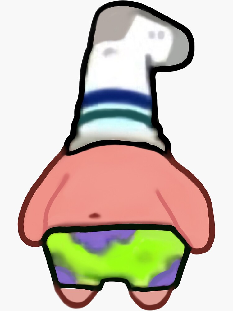 "Patrick Sock Head Meme " Sticker by manguyy Redbubble