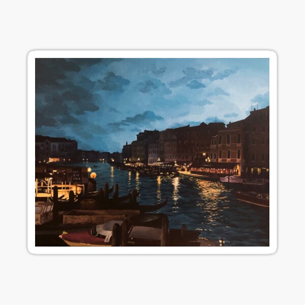 Night at the Grand Canal Sticker