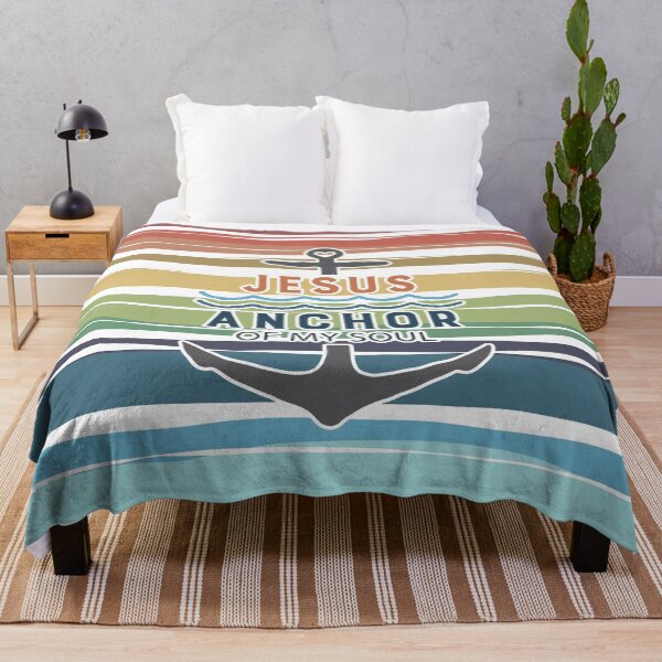 Item preview, Jesus Anchor Of My Soul, Retro colors with waves, sea designed and sold by BeYoonik.