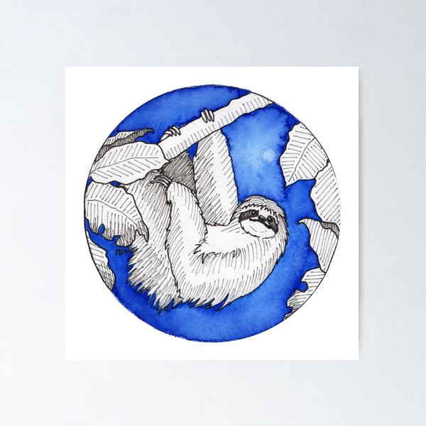 Item preview, Inktober 2019: Sloth designed and sold by Pamela Sommer.