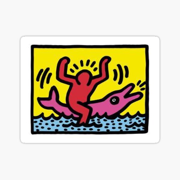 Keith Haring Dolphin Sticker