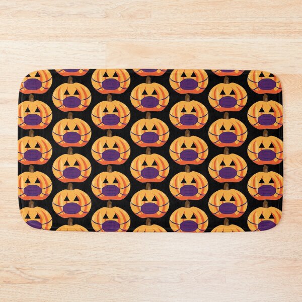 Item preview, Jack o'lantern wearing a face mask Halloween Cute designed and sold by kristinedesigns.