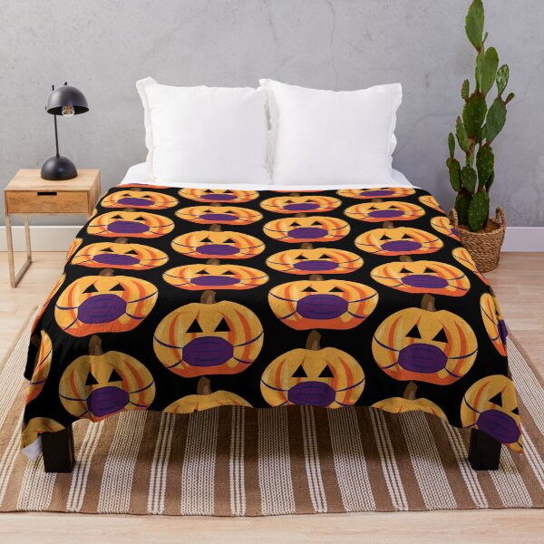 Item preview, Jack o'lantern wearing a face mask Halloween Cute designed and sold by kristinedesigns.