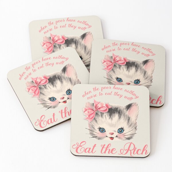 Item preview, Vintage Eat the Rich Kitten designed and sold by thegreenclock.