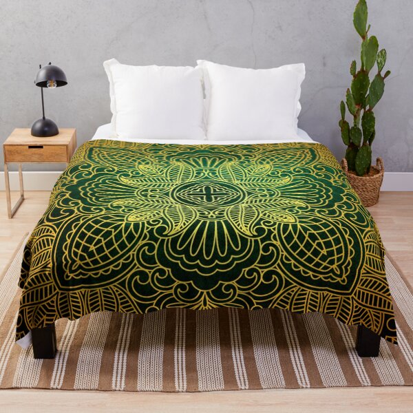 Item preview, Golden Mandala green gold designed and sold by Red Witch Art.