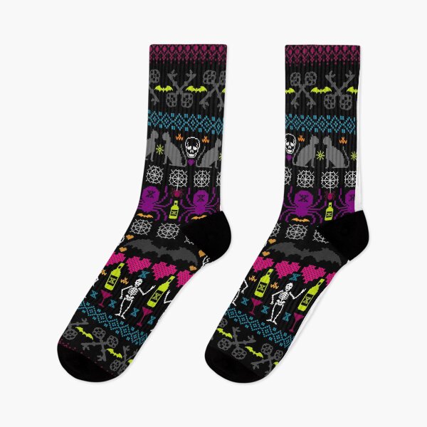 Item preview, Ugly Sweater Christmas - Neon Halloween Print designed and sold by KrakenSky.